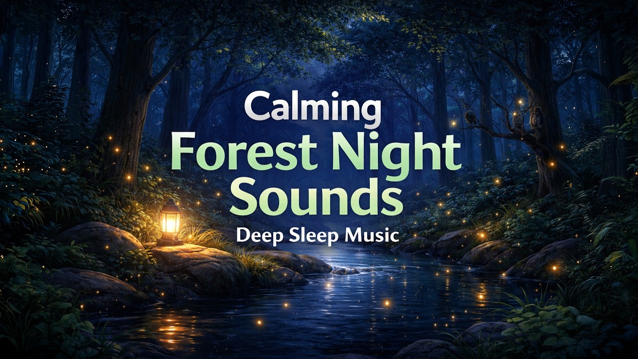 Fall Asleep Fast 🌲 Forest Night Sounds | Deep Sleep Music
