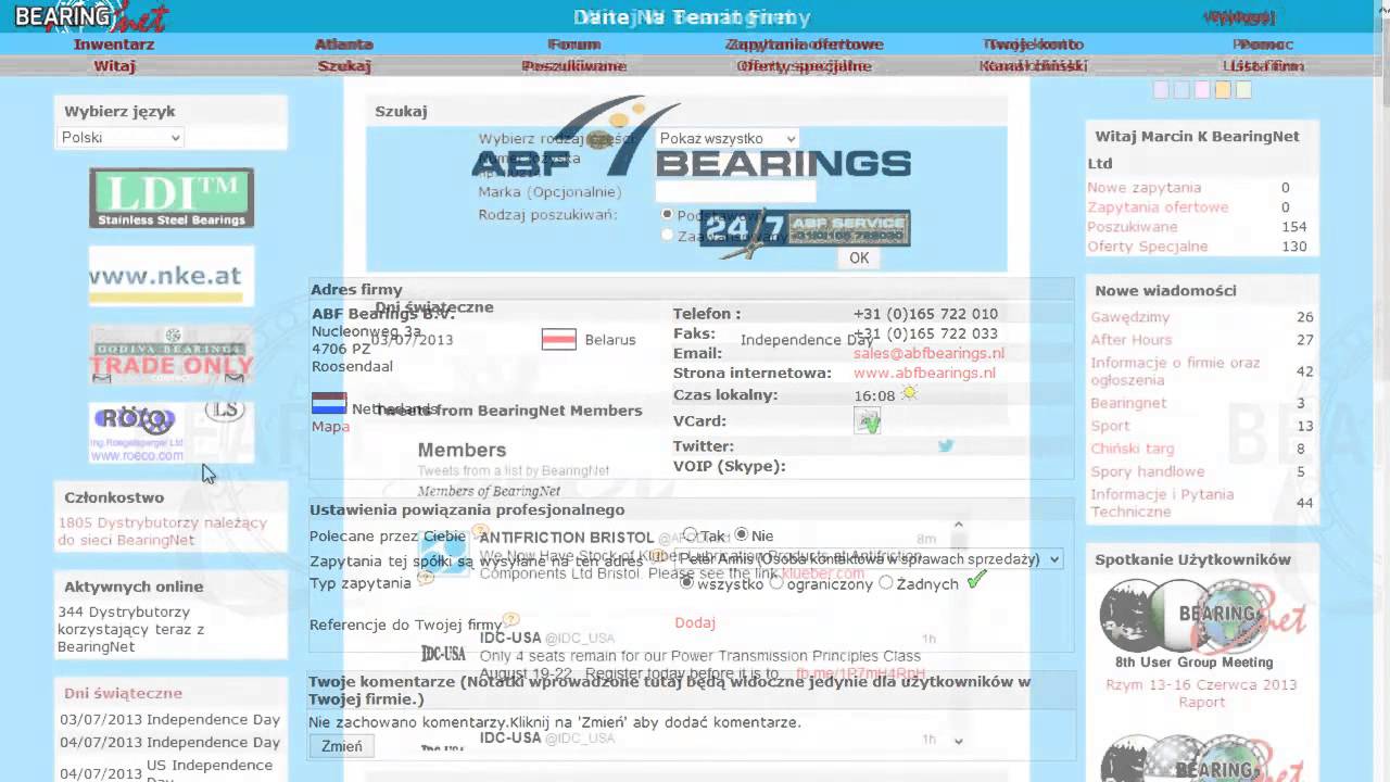Szukanie Podstawowe na BearingNet.