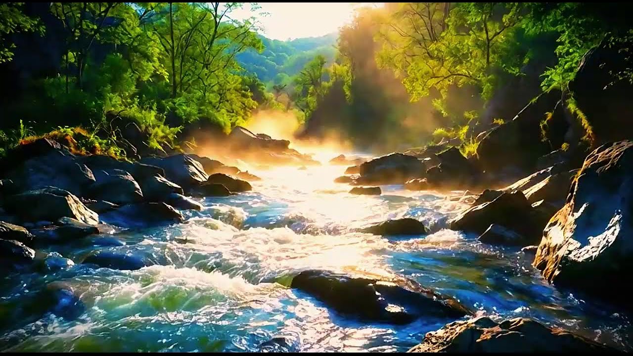 LIVE 24/7  🌊 Peaceful Forest River  ☀️ |  Stress Relief 🌿 | Soothing Water Sounds  |  Dark Screen Op