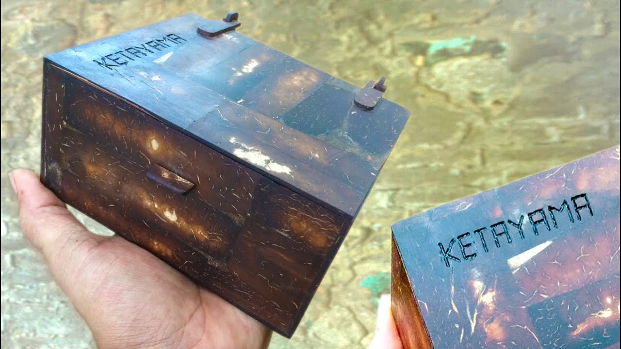 Boxes idea from waste coconut shells | Unfolding technique of coconut shell folding