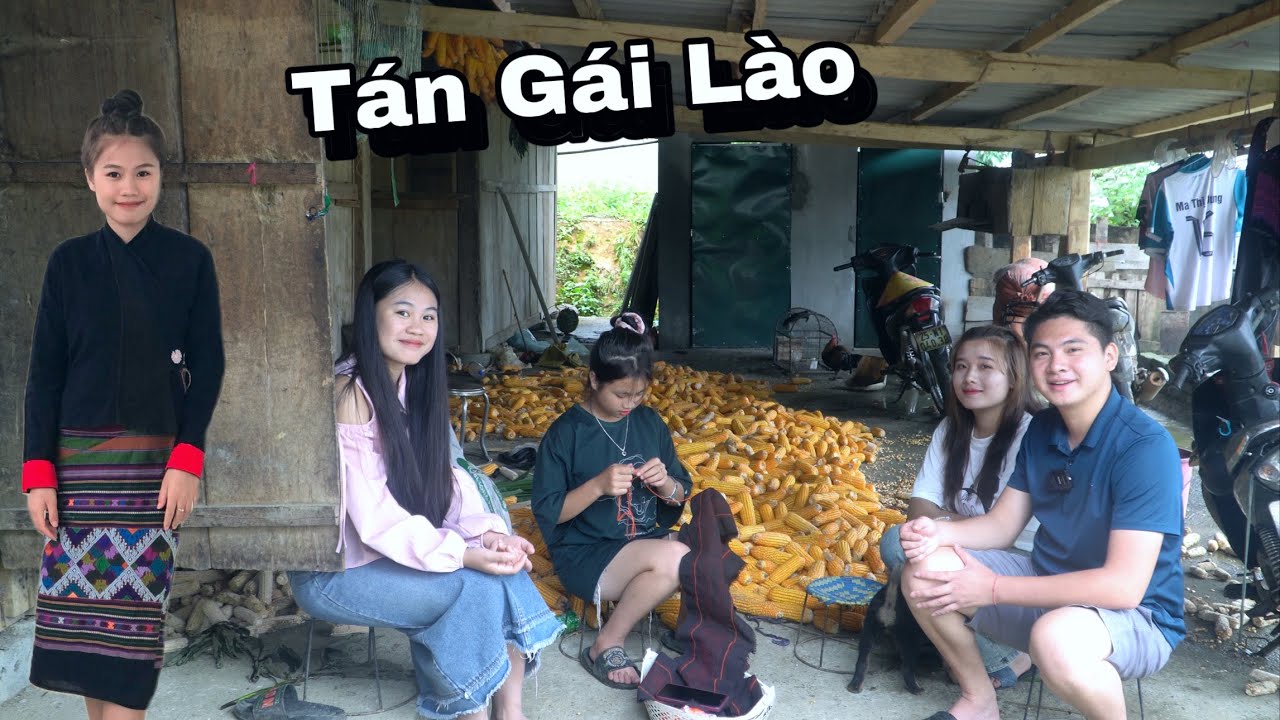 Con Trai Việt Nam Thử Tán Gái Lào, Lần Đầu Đưa Các Em Gái Lào Thăm Nông Thôn Việt..!