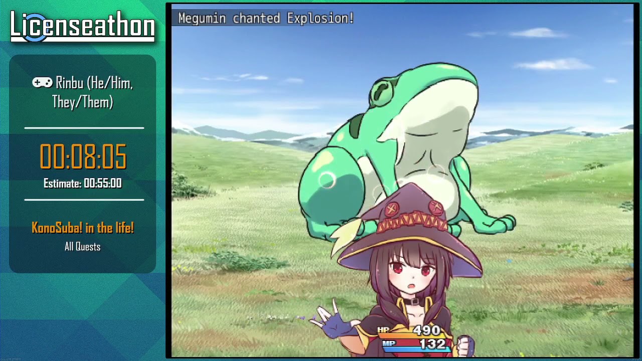KonoSuba! In the Life! (All Quests) in 54:04 by Rinbu