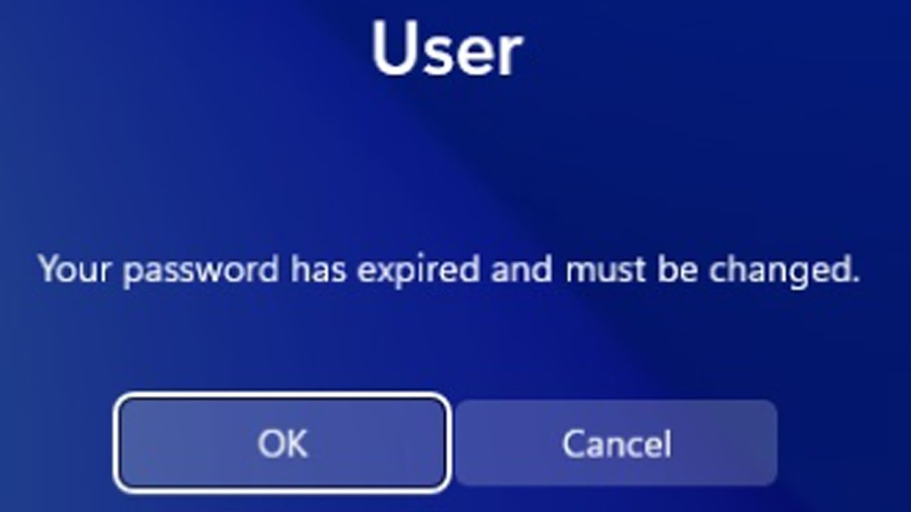 Your password has expired and must be changed Windows 11