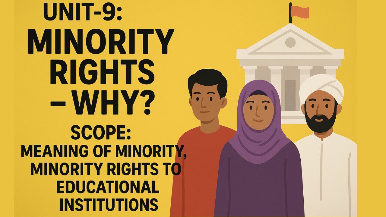 UNIT 9 Constitutional Law Minority Rights-Why? Scope-Meaning of Minority. Article 29-30