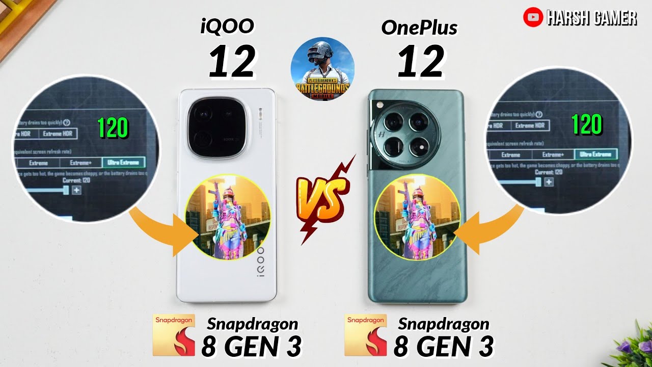 iQOO 12 vs OnePlus 12 120 FPS Pubg Test With FPS Meter | Gaming Beast 💪