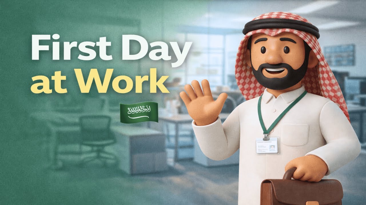 Khalid’s First Day at Work in Saudi 🇸🇦 | Story Time with Saudi Lingo