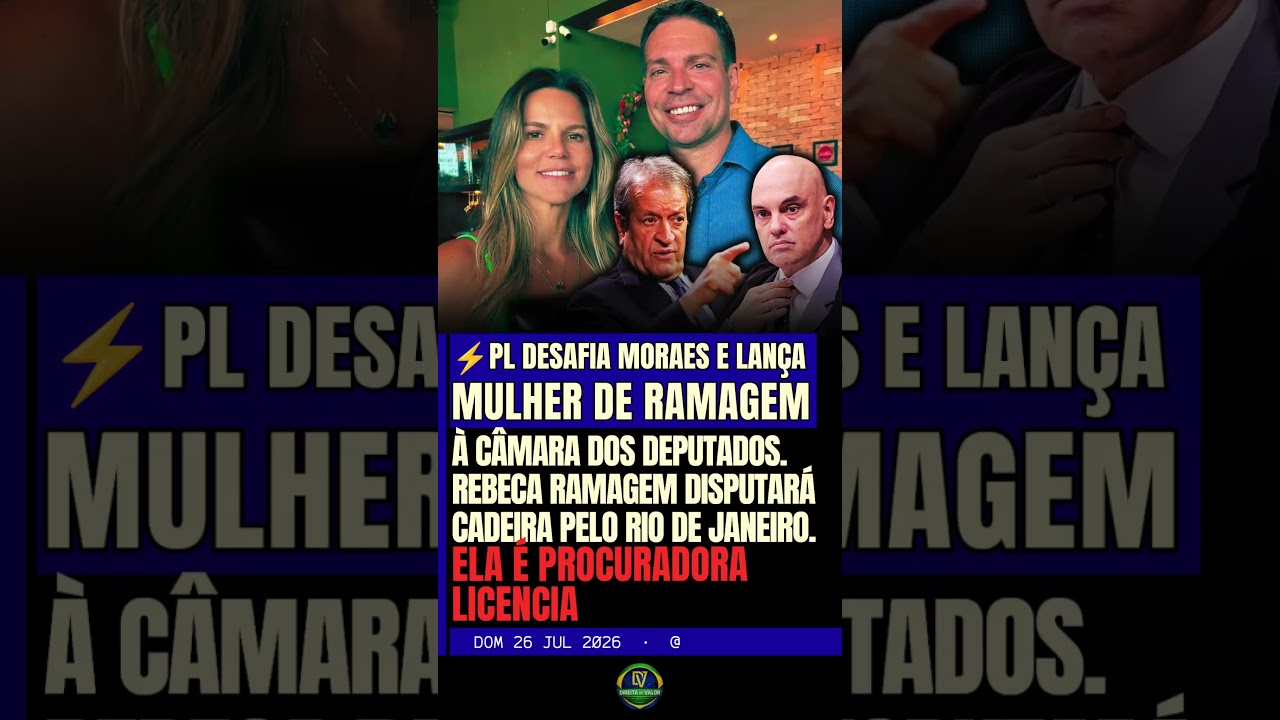 ⚡️PL DESAFIA MORAES E LAN&Ccedil;A MULHER DE ALEXANDRE RAMAGEM PARA DEPUTADA FEDERAL PELO RIO DE JANEIRO