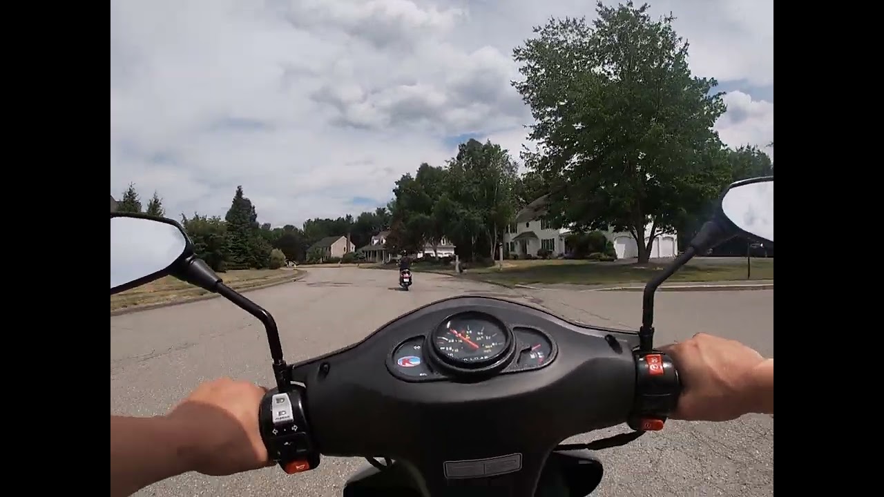 kymco agility 50 cc. riding around upper west st Leominster mass