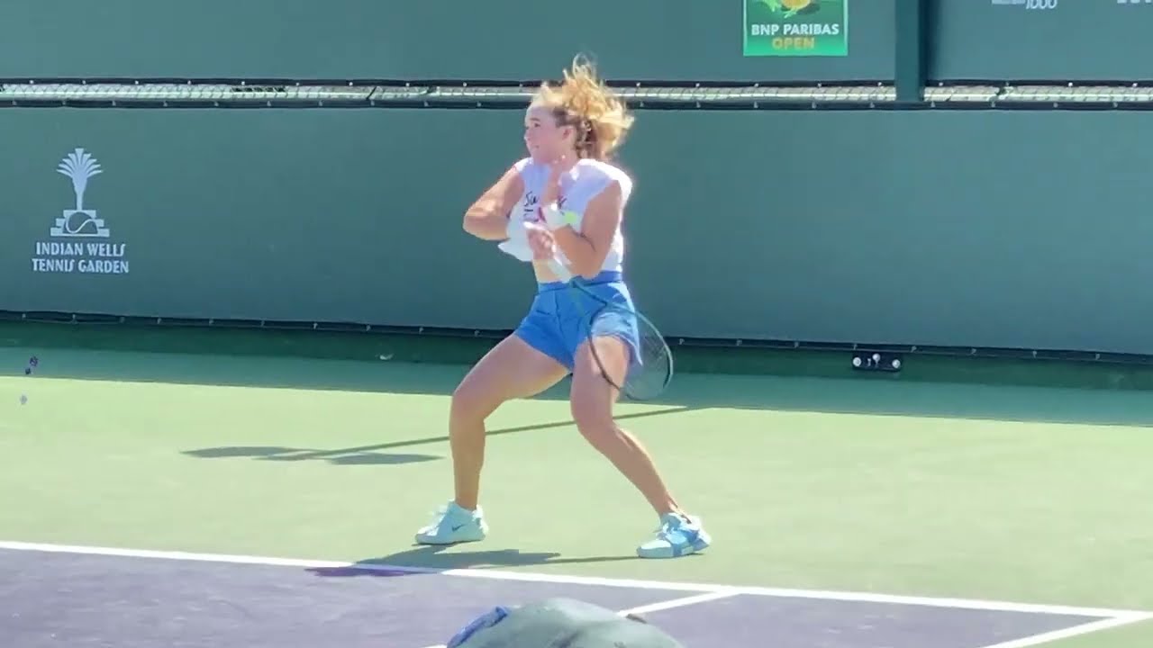Mirra Andreeva vs Caroline Garcia: Stunning Female Tennis Players in Practice #WTA #IndianWells 111