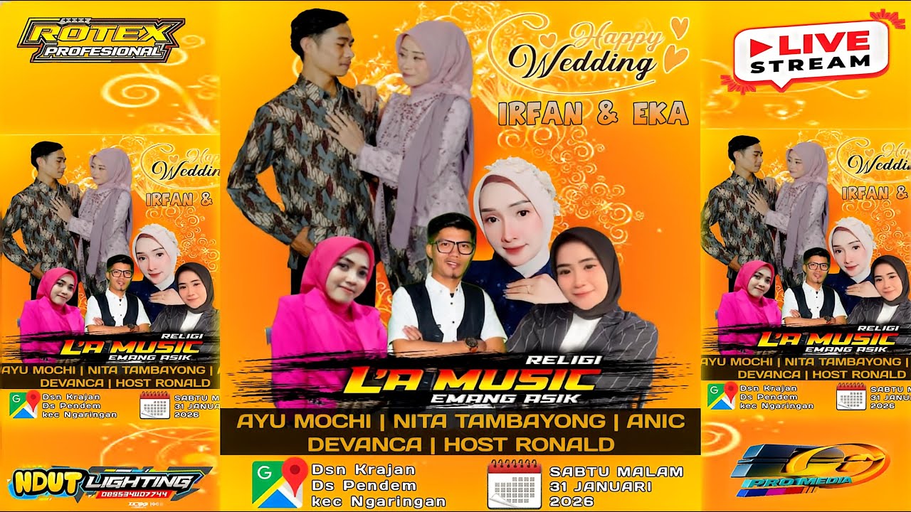 ::: LIVE L'A MUSIC - WEDDING IRFAN  & EKA - ROTEX AUDIO - DM MEDIA