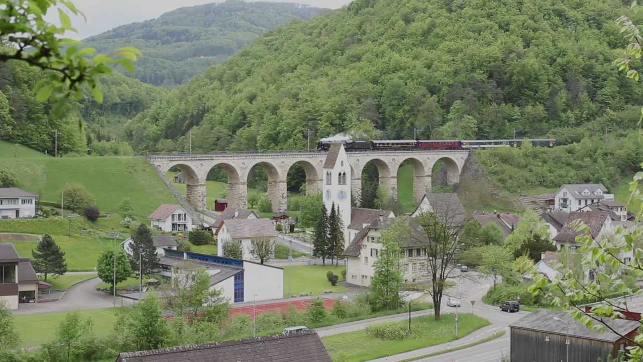 141.R.1244 SNCF Dampflok Mikado Olten Sissach Buckten Viadukt R&uuml;mligen Dampfloki