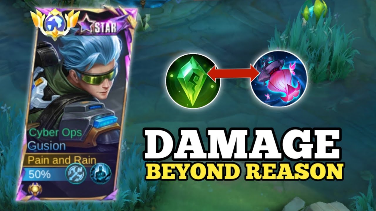 DAMAGE GUSION BEYOND REASON!!! perfect build with wishing lantern - mobile legends