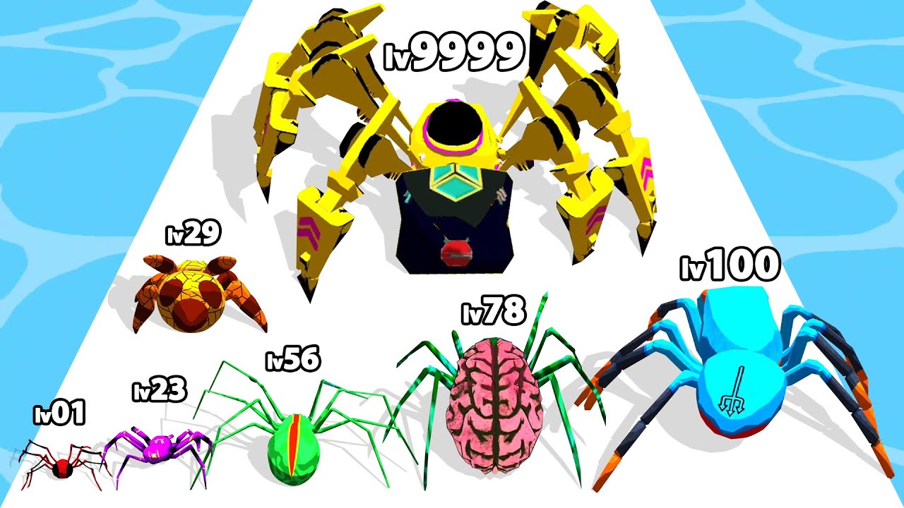 SPIDER EVOLUTION RUN - Level Up Spider Max Level Gameplay (Insect Evolution Spider Run Games)