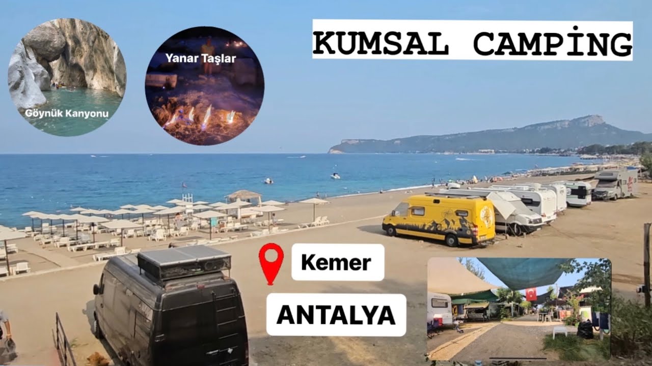 ANTALYA KEMER’DE KUMSAL CAMPİNG KARAVAN VE ÇADIR KAMPI #kumsalCamping #kamp #karavan #çadır