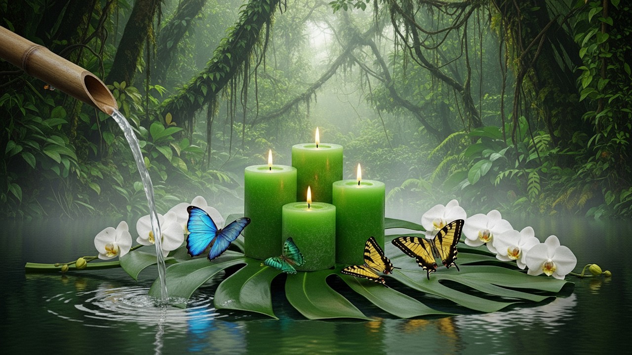 Mystic Jungle Candlelight & Flowing Water 🌙 Calming Ambient Music for Deep Relaxation
