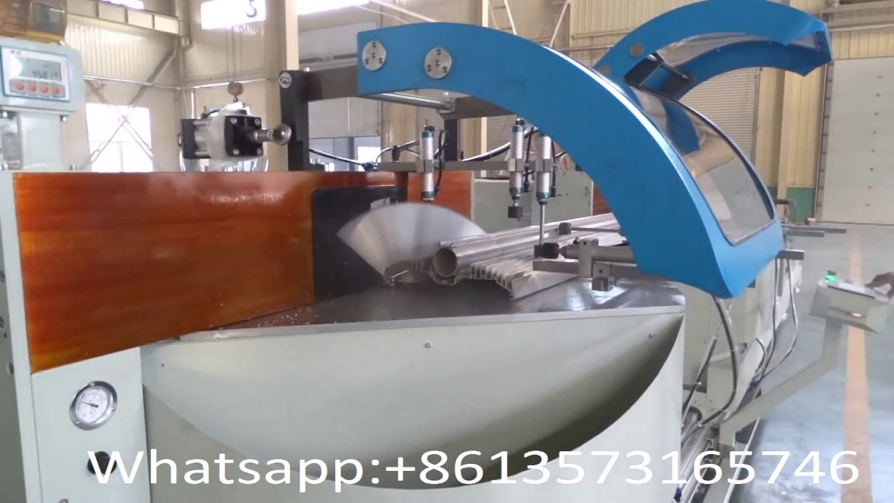 Industrial aluminum profile double head mitre saw