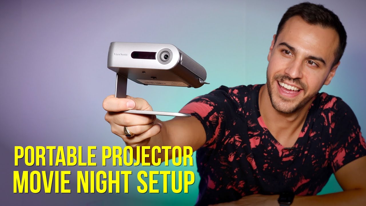 ViewSonic M1 Portable Projector Movie Night Setup