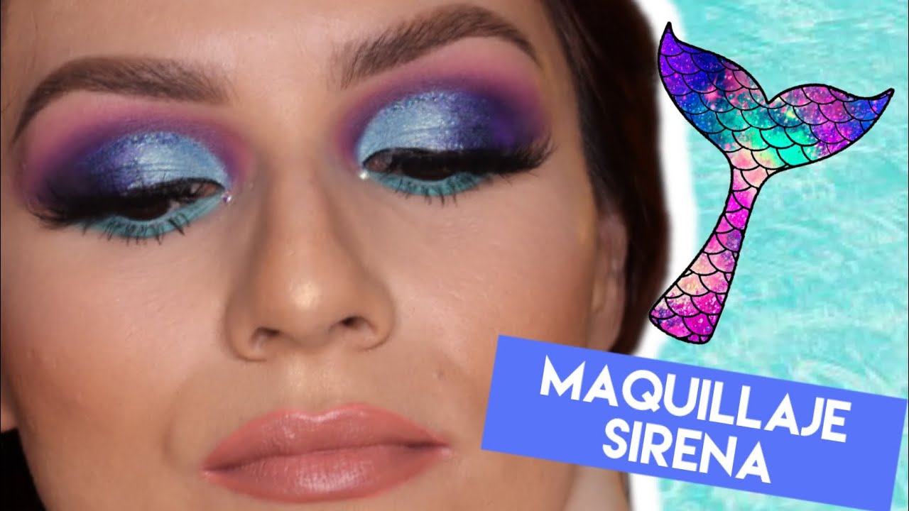 Maquillaje sirena fantasía 🧜🏼‍♀️ sombras de ojos tono azul