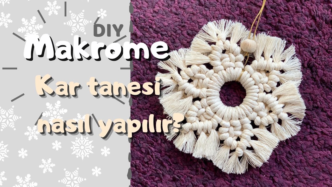 Yılbaşı Süsü | Makrome Kar Tanesi Yapımı | Macrame Snowflake |Diy ❄️☃️🎄 #macrame #diy #christmas