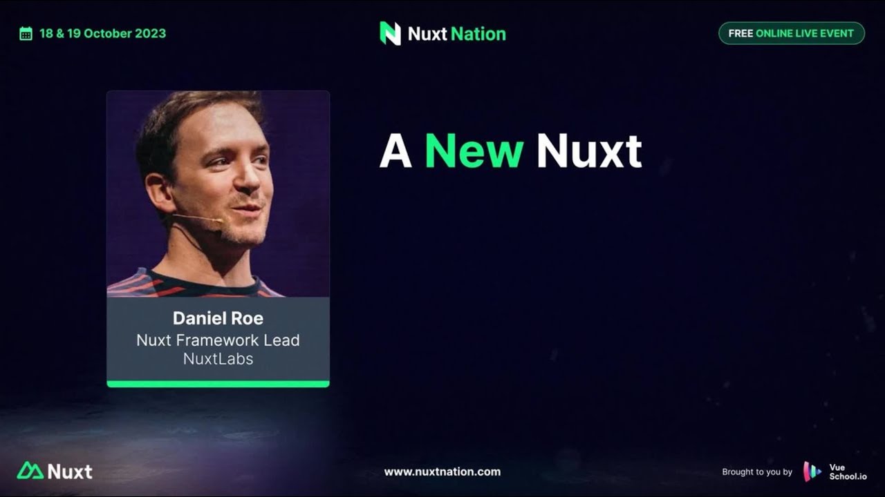 Nuxt Nation 2023: Daniel Roe - A New Nuxt - Release of Nuxt v3.8