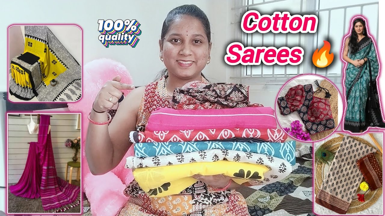 Fancy Cotton Sarees Just Under 500rs 😱in Meesho 🎀| VaradaM Vlogs| Honest Review 🔥