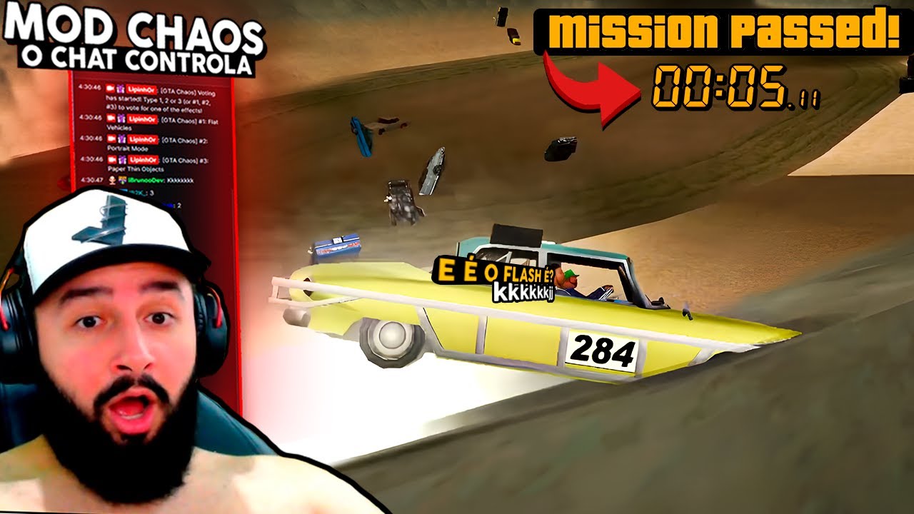 MAIOR SPEED RUN DE BATE-BATE VISTA DO GTA KKKKKKKJJ - GTA SA: CHAOS MOD [PARTE 25]
