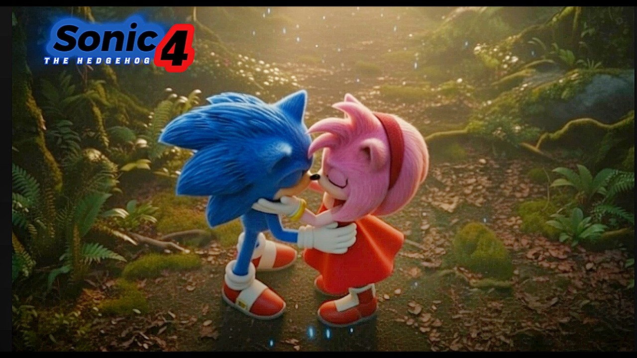 [Sonic 4] Sonic beija Amy Rose e ambos se apaixonam no final de Sonic 4: O Filme.