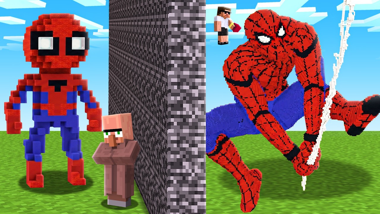 NOOB vs PRO : Superheroes Build Battle Challenge in Minecraft..