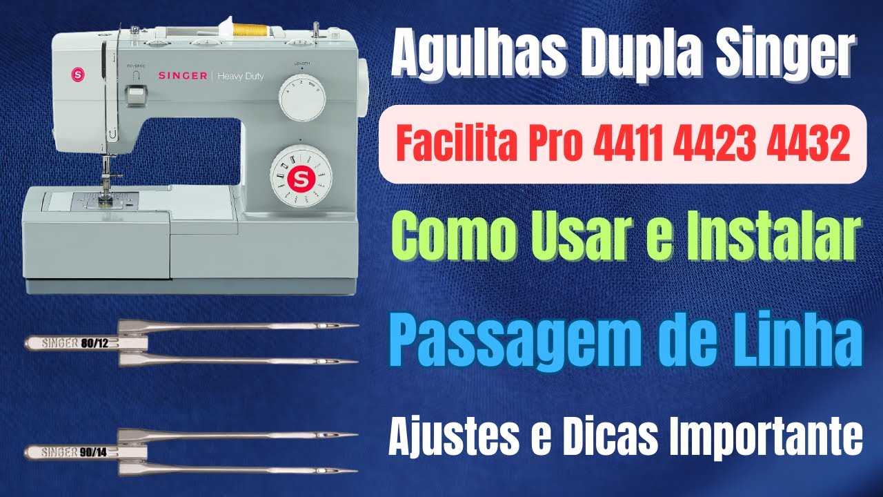 Como Costurar Com Agulha Dupla Na Singer Facilita Pro 4411 4423 4432 Outras!
