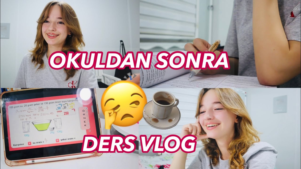 YKS DERS VLOG🥱OKULDAN SONRA YORGUNKEN DERS ÇALIŞMAK⭐️Ecre Ay