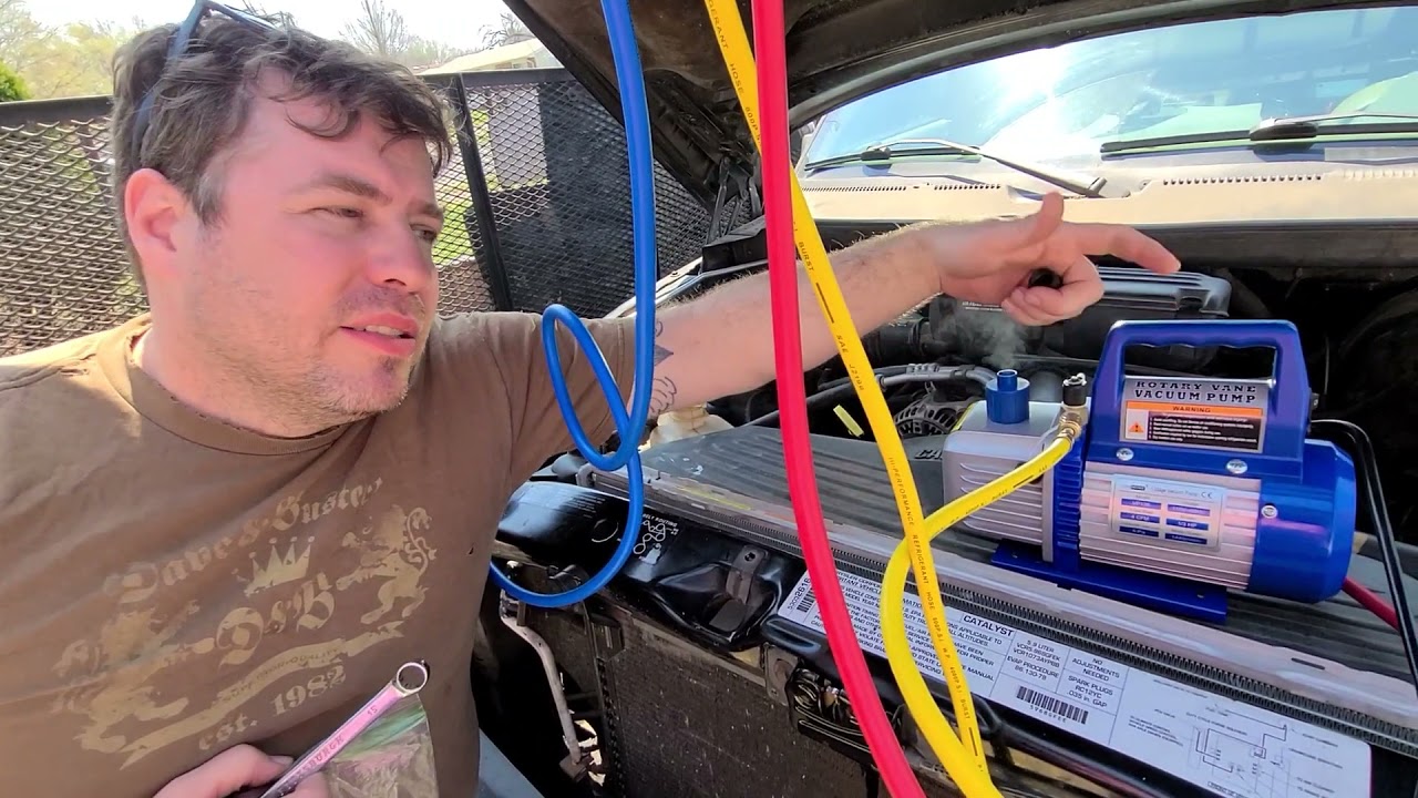 Vacuuming air conditioner system with vacuum pump with Are Jay the redneck