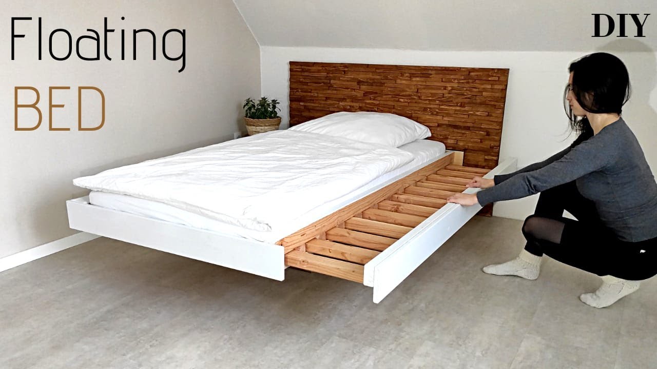 Schwebendes ausziehbares Bett selber bauen/ DIY Floating Bed/ Platform Bed DIY/плавающая кровать