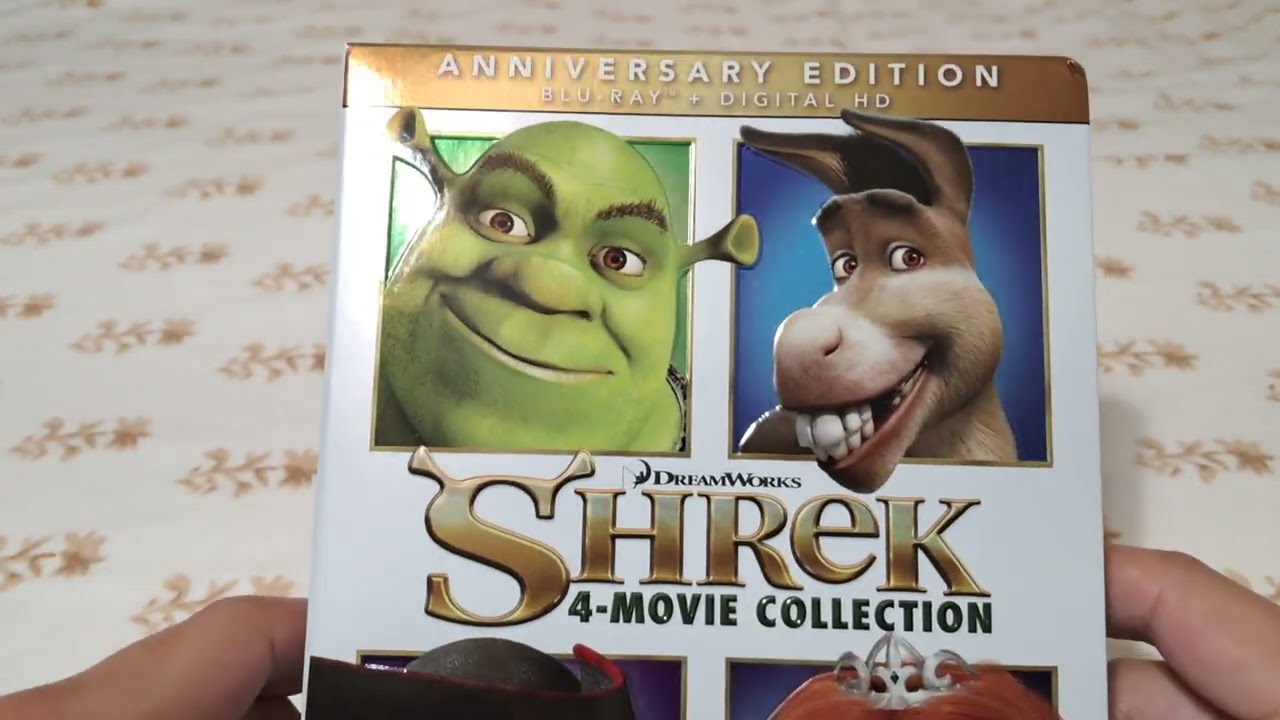 Shrek 4-Movie Collection Anniversary Edition Blu-ray + Digital HD [2016 Release] Unboxing