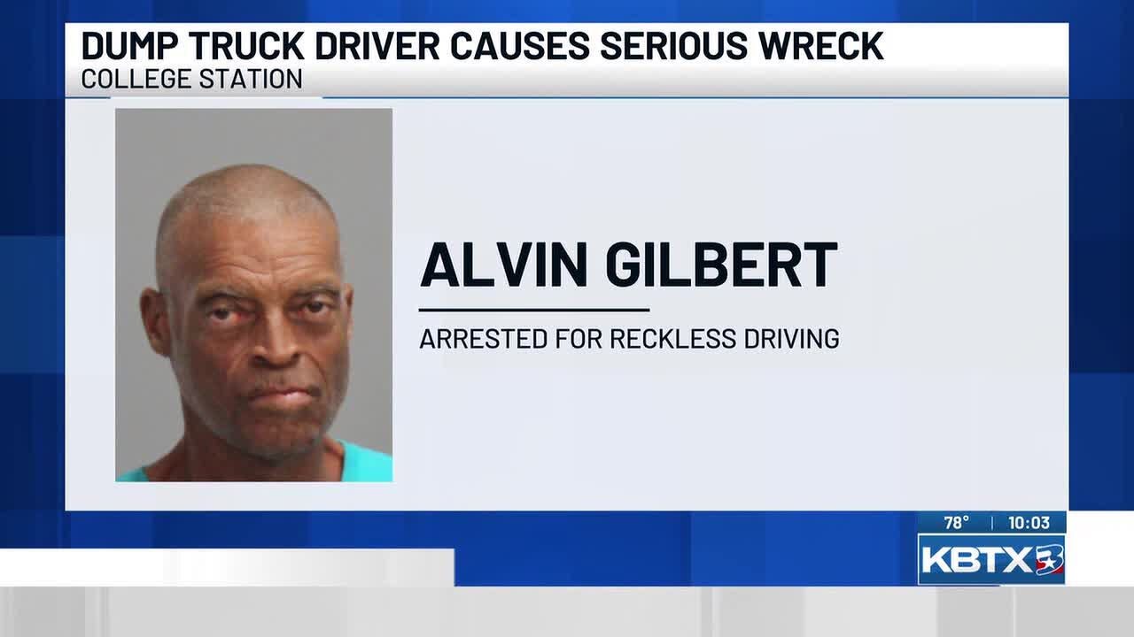Dump truck driver arrested after causing crash in College Station