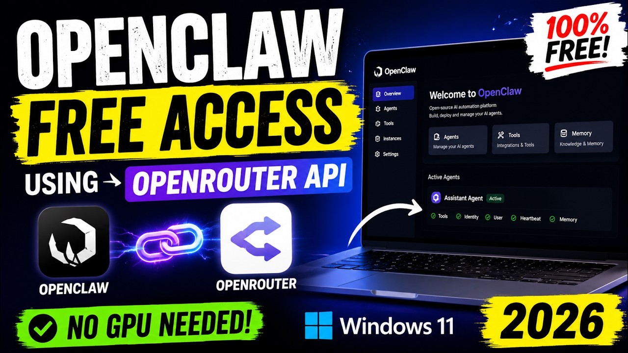 Бесплатный доступ к OpenClaw через API OpenRouter 💻 Графический процессор не требуется (2026)