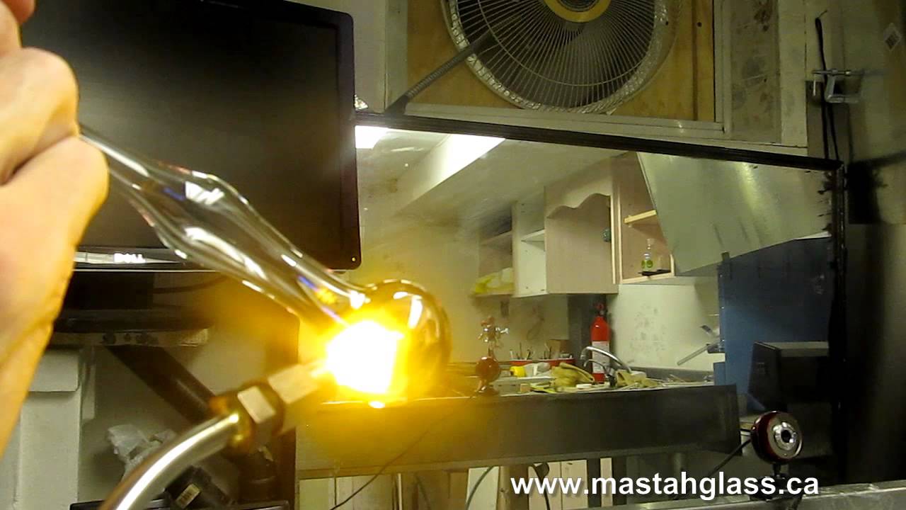 Glass Blowing Demonstration: Simple Glass Pipe/Spoon