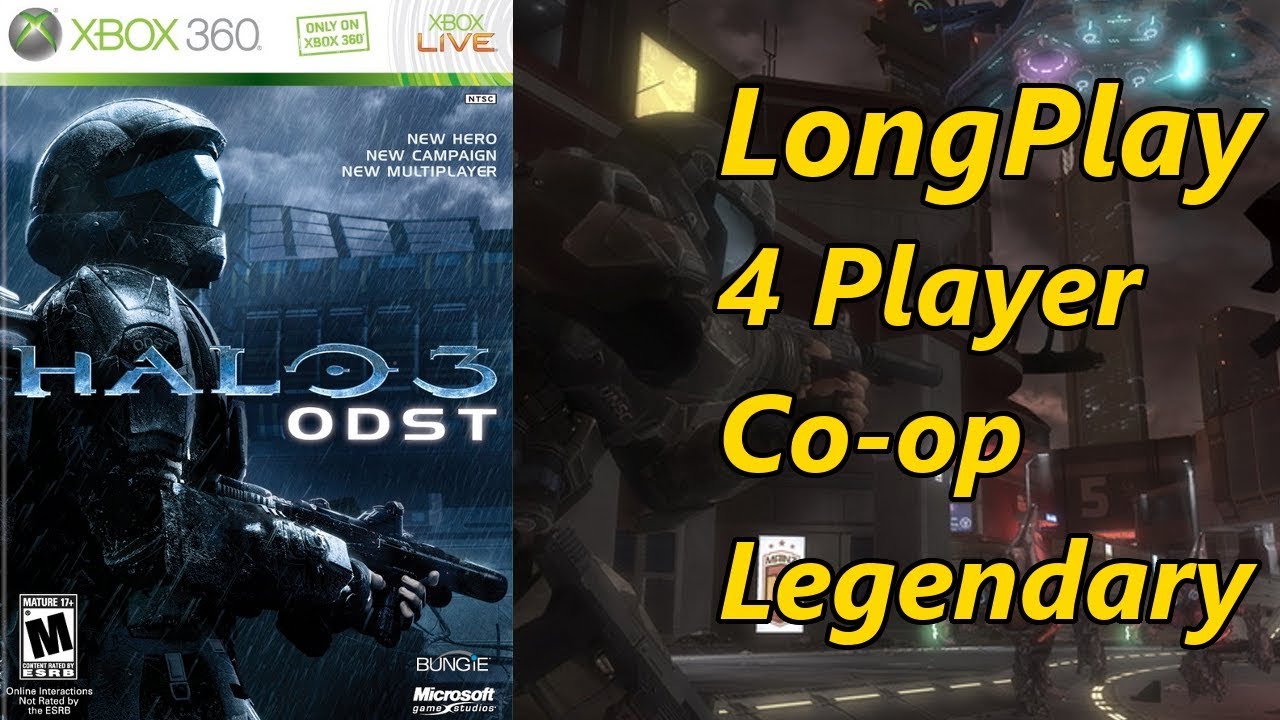 Halo 3: ODST - Longplay 4 Player Split Screen Co-op Legendary Full Game Walkthrough (No Commentary)