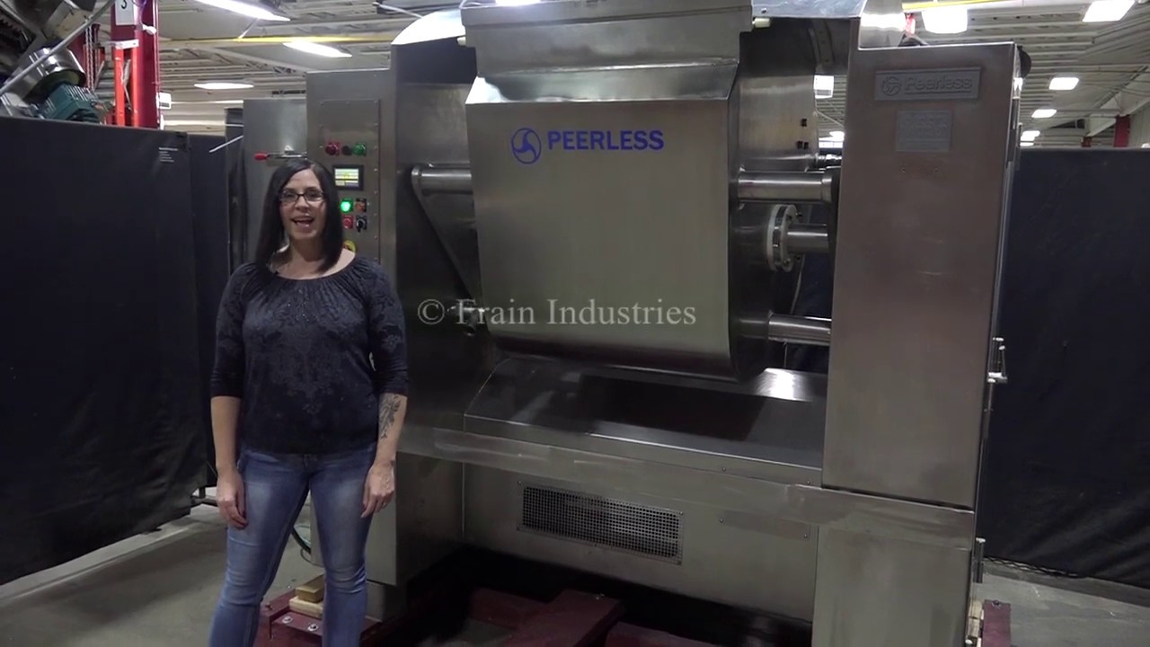 Peerless Stainless Steel Two Speed 3-Bar Refrigerated Dough Mixer Demonstration