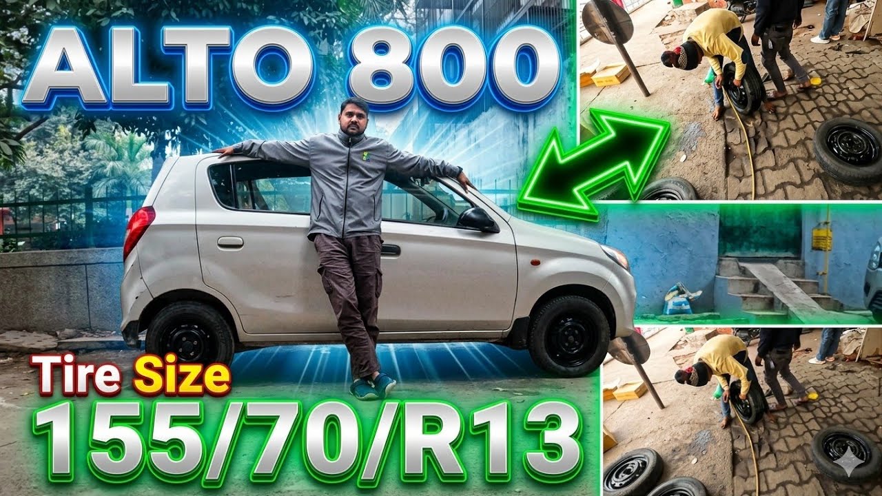 Alto 800 me 155/70/13 inch ke Tyre install kra diye 