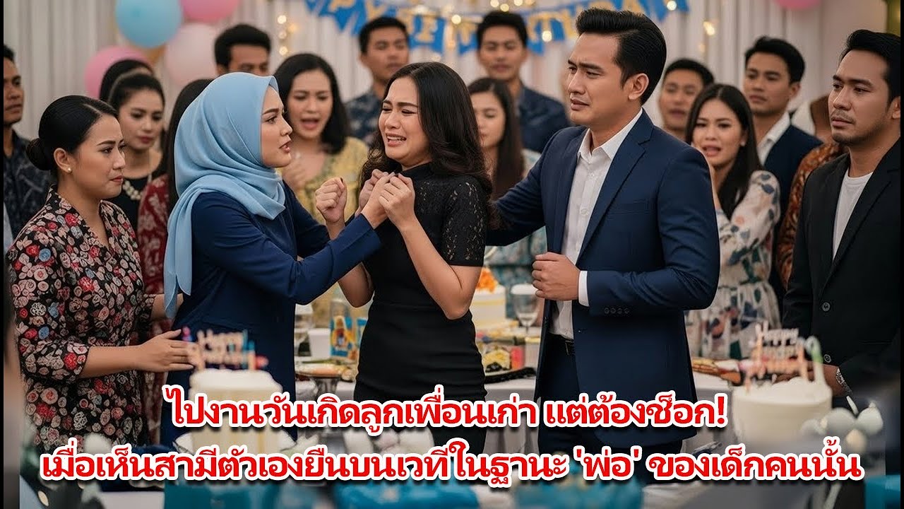 ไปงานวันเกิดลูกเพื่อนเก่า แต่ต้องช็อก! เมื่อเห็นสามีตัวเองยืนบนเวทีในฐานะ 'พ่อ' ของเด็กคนนั้น