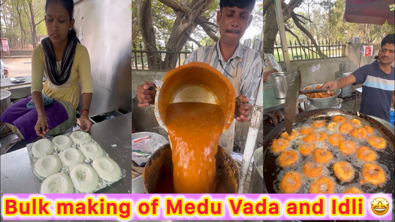 Kolhapur Famous Medu Vada & Idli 😍🔥 Non Stop Bulk Making Street Food 😱