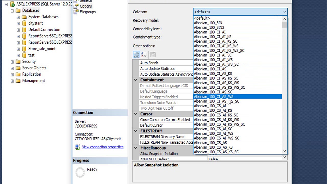 دورة ادارة قواعد البيانات- كيفية انشاء قاعدة بيانات Create Sql Database