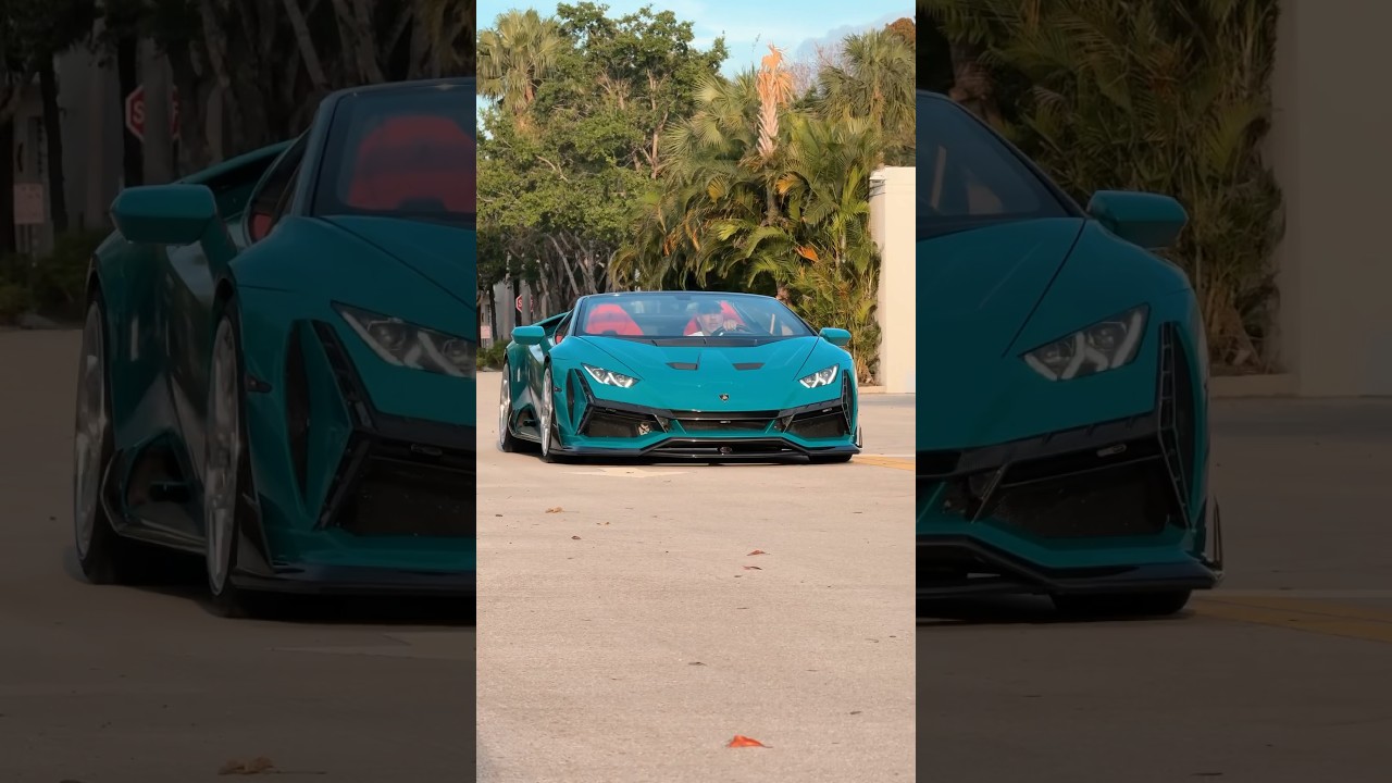 1 of 1 Lamborghini Huracan EVO Spyder! In Miami Blue 🌴 #huracan #Lamborghini #lambo