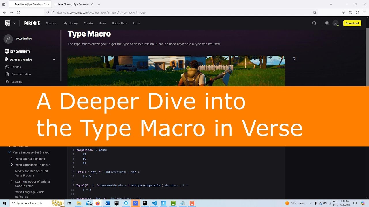 A Deeper Dive into Types and the Type Macro in Verse Code