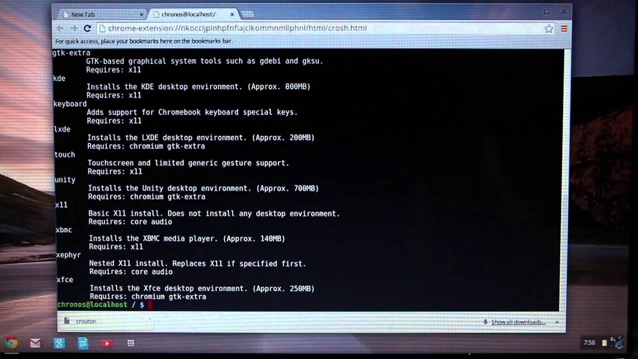 Installing Linux on Chromebooks with Crouton [REVISED]