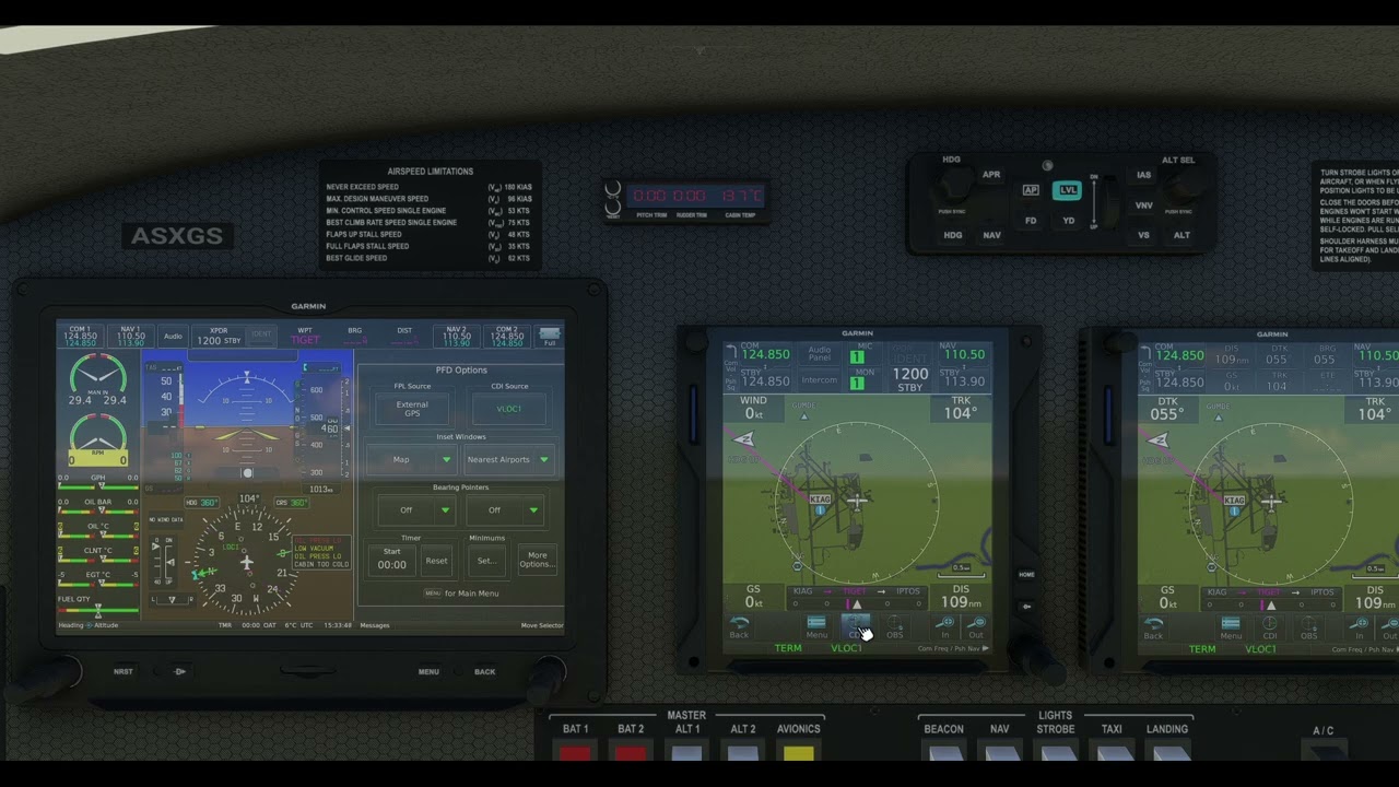 MSFS2020 - Testing PMS50 GTN750 CDI functionality - Daedalus BS214