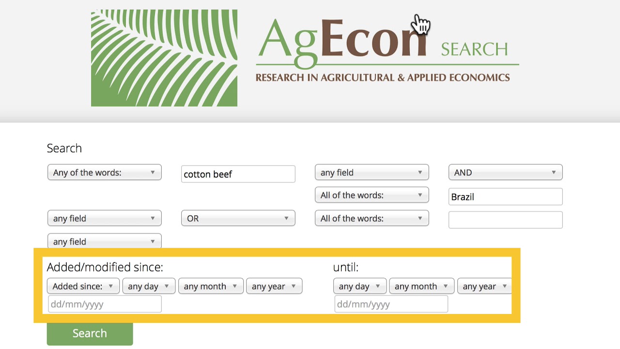 Tutorial: AgEcon Search - Searching in AgEcon
