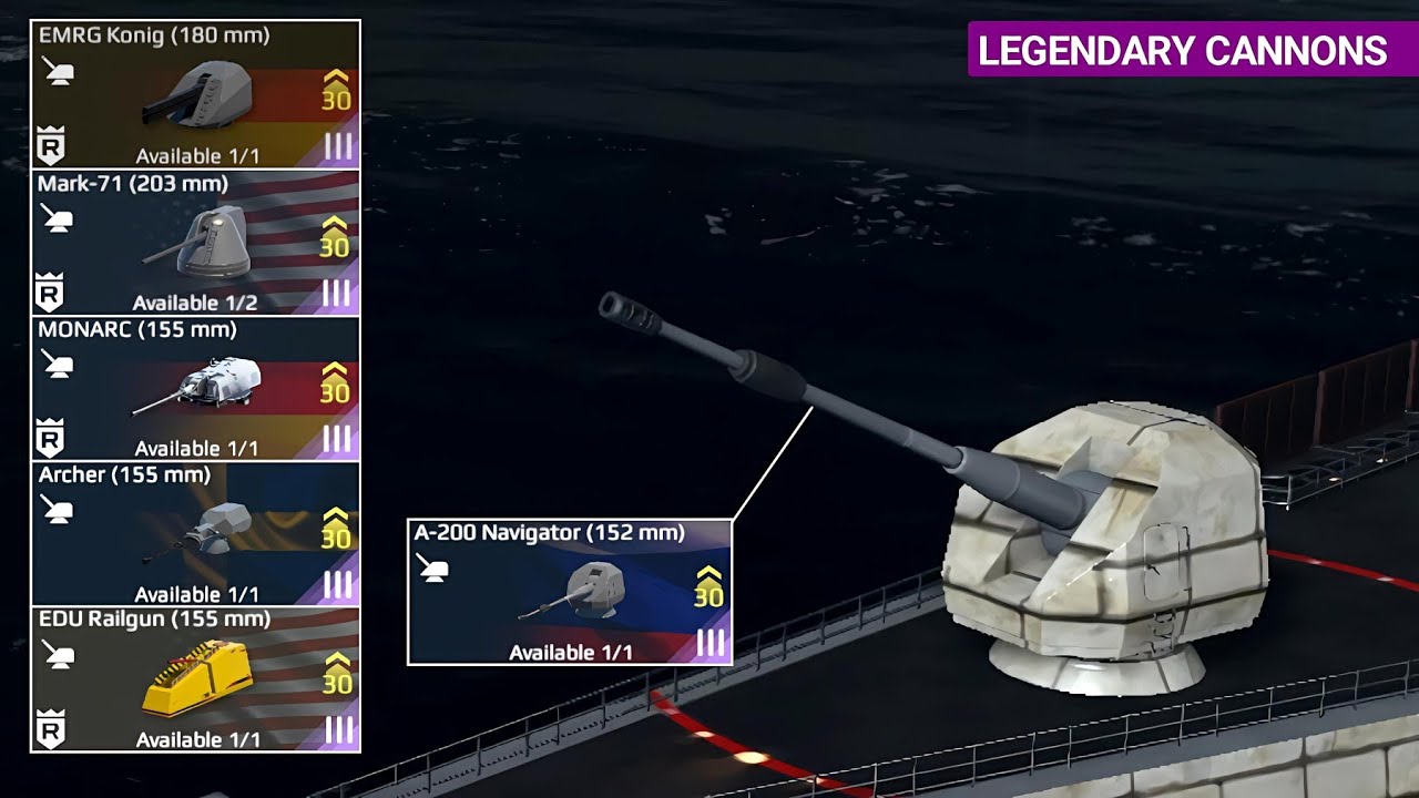 A-200 Navigator vs Top 5 Legendary Cannon DPM Test - Modern Warships Alpha Test 