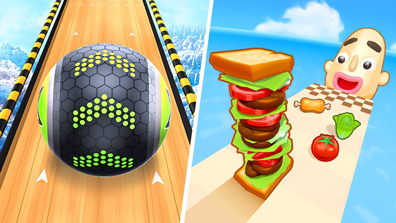 Sandwich Runner VS Going Balls, Sandwich Runner Game Video, Ball Game Ball Game Ball Game Ball Game