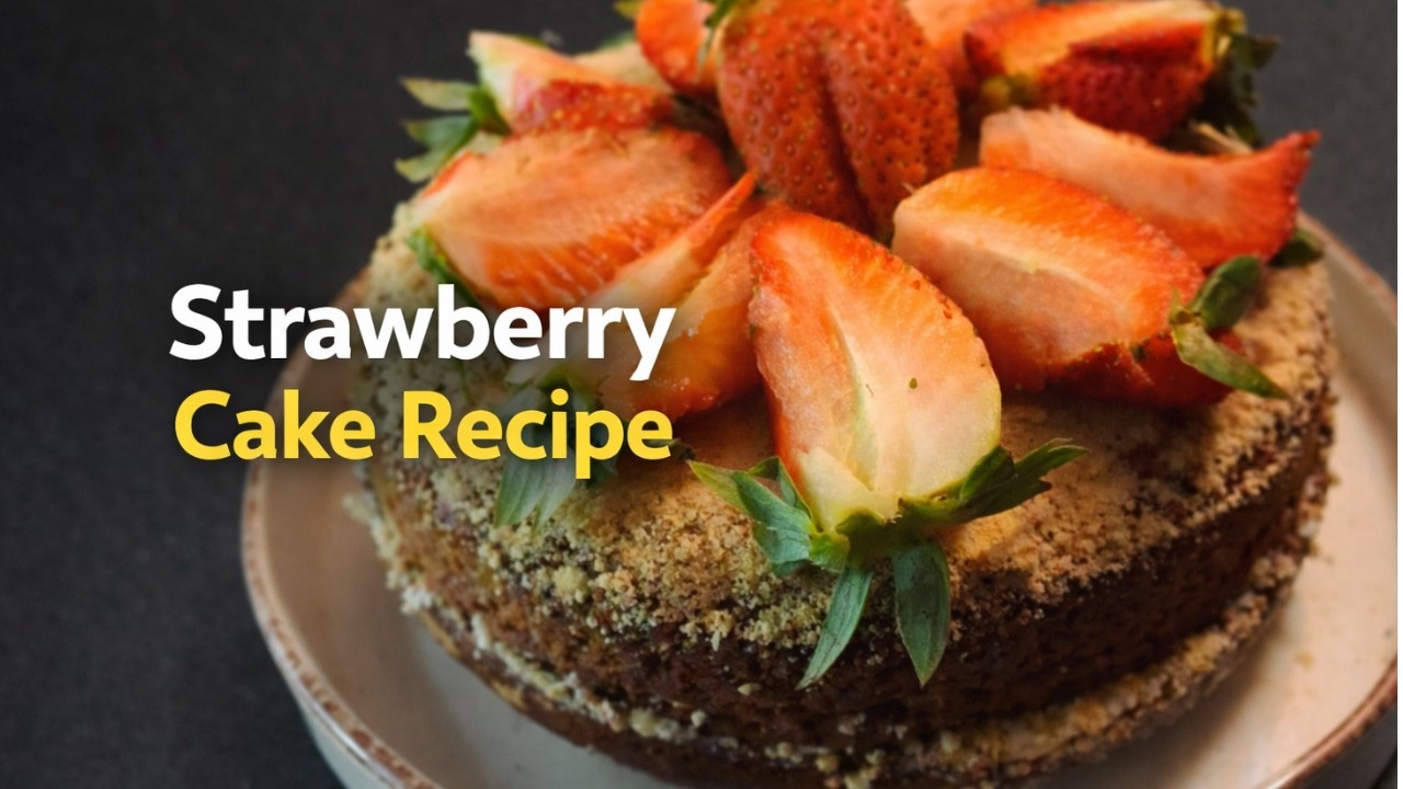 Strawberry Cake Recipe | घर पर बनाएं Eggless Strawberry Cake | Bakery Style No Oven Cake at Home